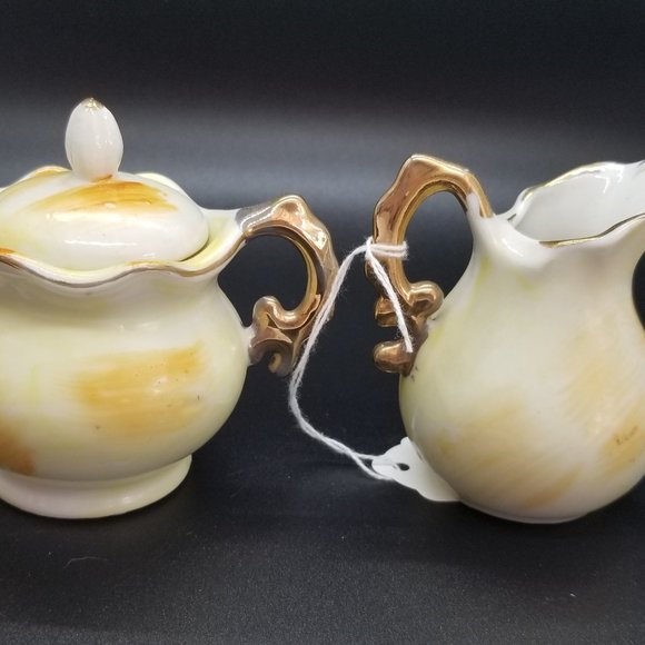 Vintage Fairway Japan China Miniature Creamer and Lidded Sugar Bowl - Picture 3 of 8